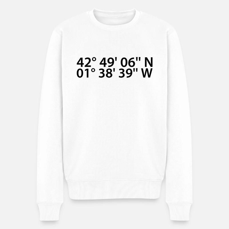 Coordonnées de Pampelune - Pull Premium bio Homme - blanc
