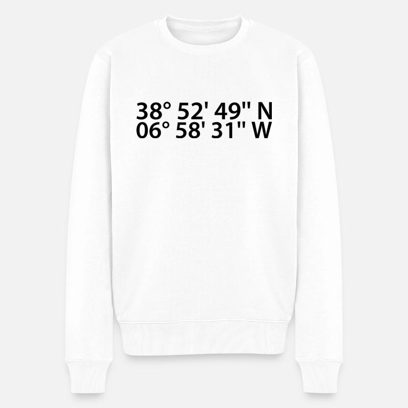 Coordonnées de Badajoz - Pull Premium bio Homme - blanc