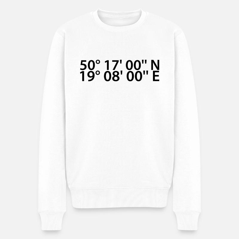 Coordonnées Sosnowiec - Pull Premium bio Homme - blanc