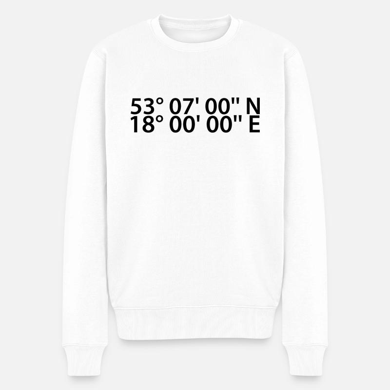 Coordonnées de Bydgoszcz - Pull Premium bio Homme - blanc