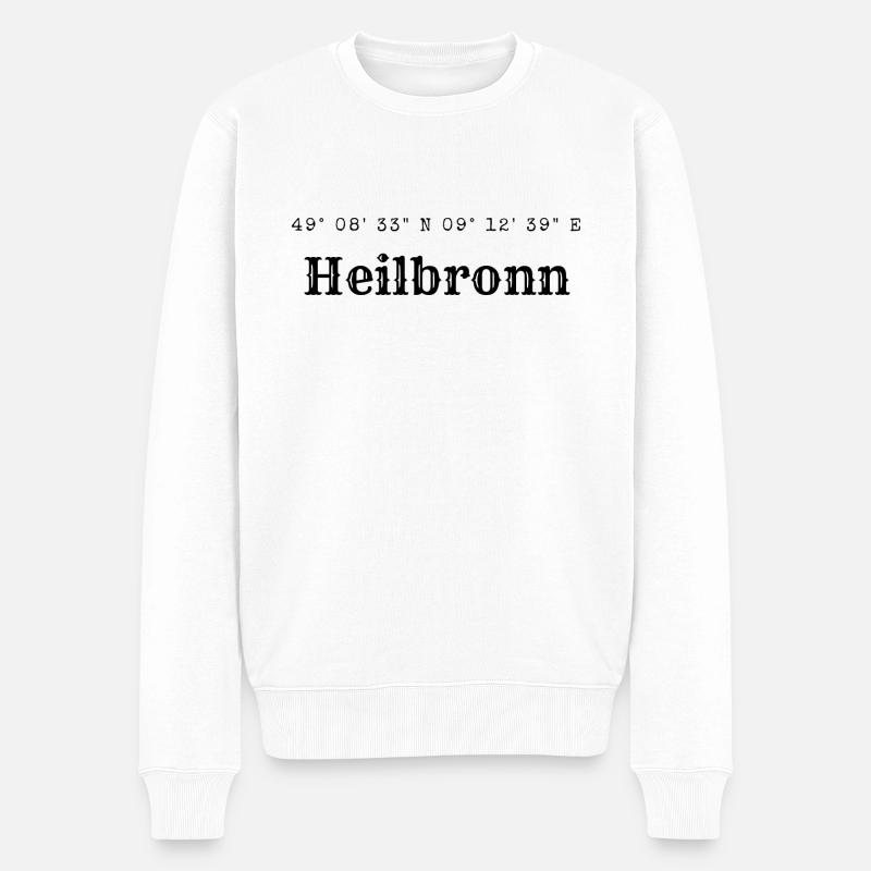 Heilbronn Koordinaten - Männer Premium Bio Pullover - Weiß