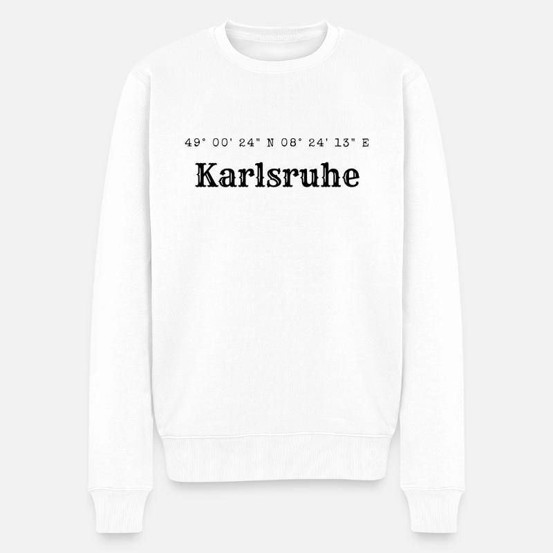 Coordonnées de Karlsruhe - Pull Premium bio Homme - blanc