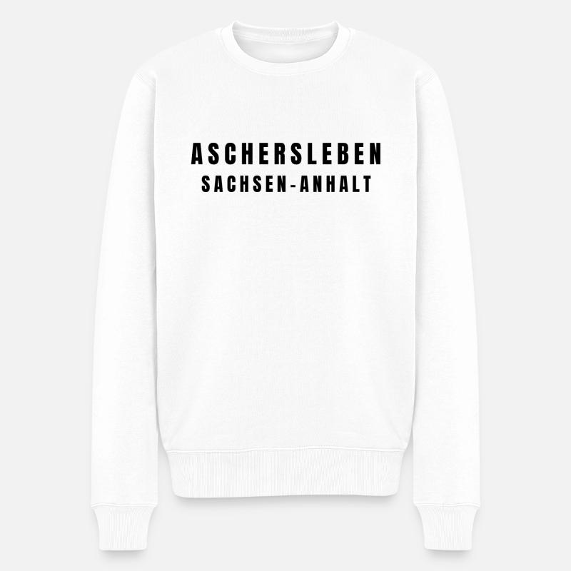 Aschersleben Sachsen-Anhalt - Männer Premium Bio Pullover - Weiß