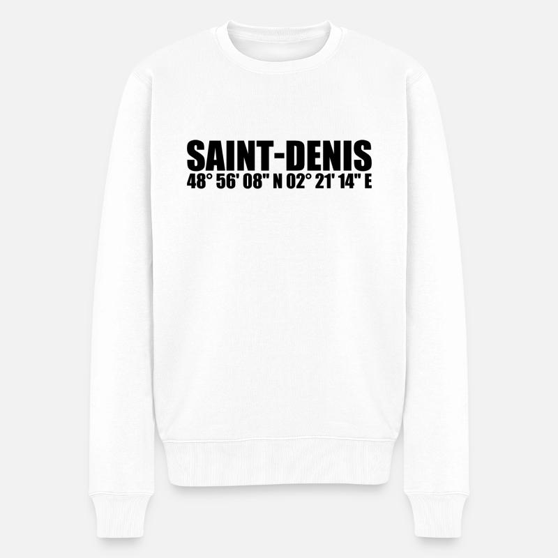 Coordonnées de Saint-Denis - Pull Premium bio Homme - blanc