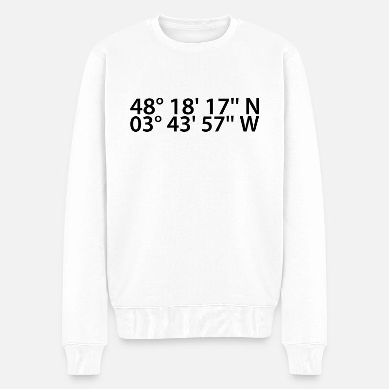 Coordonnées Getafe - Pull Premium bio Homme - blanc