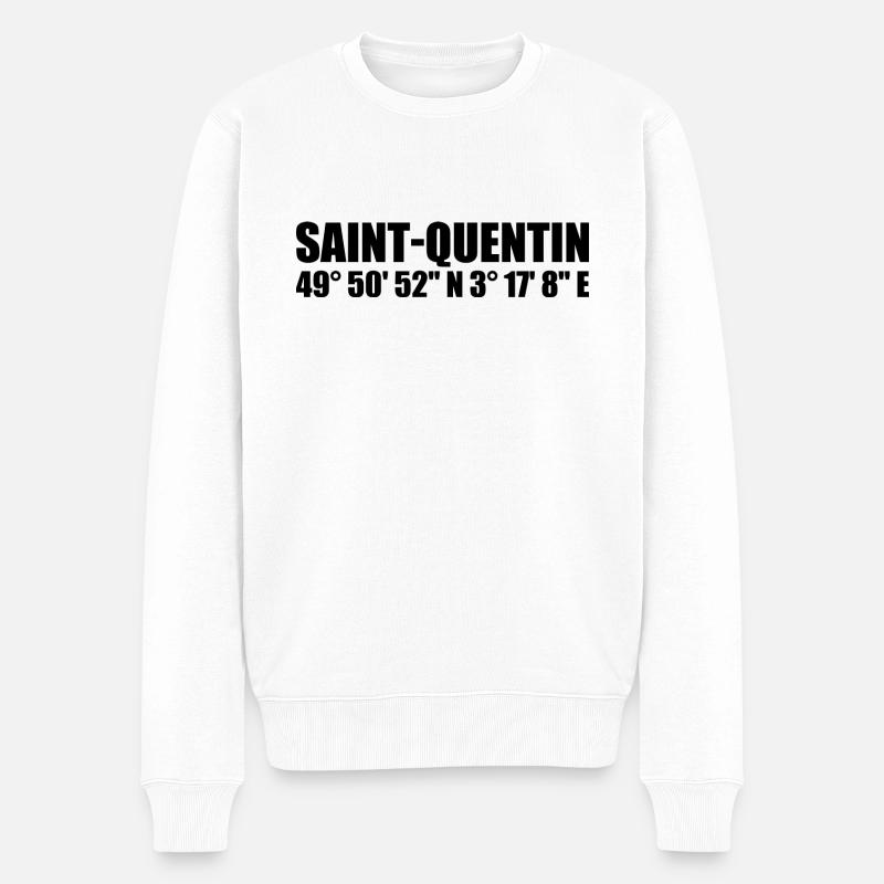 Saint-Quentin coordinates - Men's Premium Organic Jumper - white