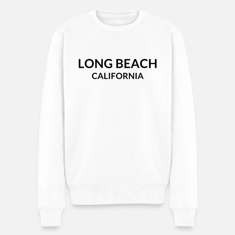 Long Beach Californie États-Unis - Pull Premium bio Homme - blanc