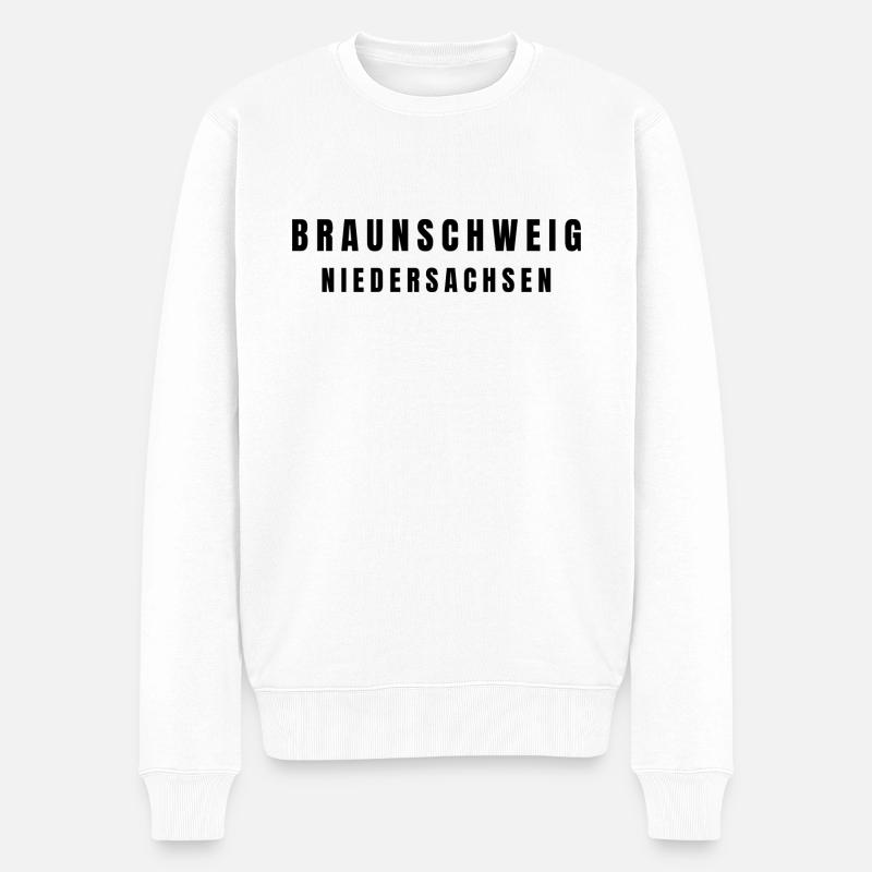 Braunschweig Niedersachsen - Männer Premium Bio Pullover - Weiß