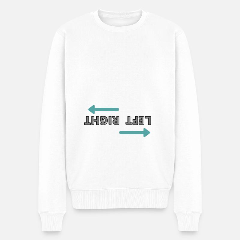 Links und rechts - Männer Premium Bio Pullover - Weiß