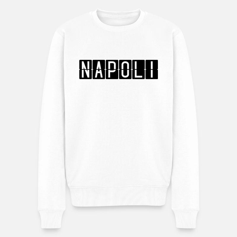 Napoli Flughafentafel - Männer Premium Bio Pullover - Weiß