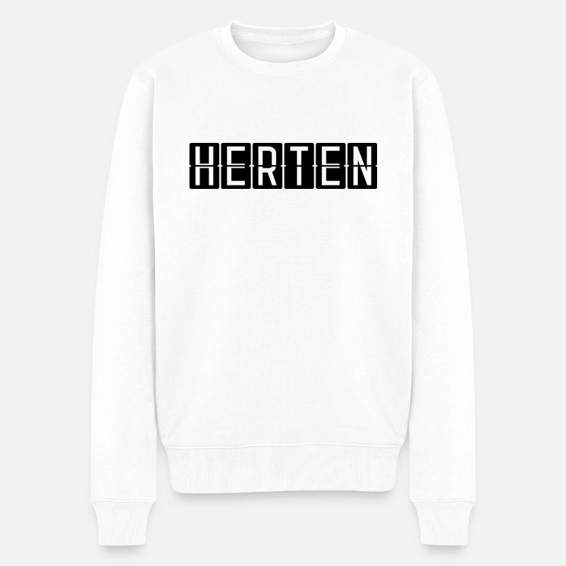Herten Flughafentafel - Männer Premium Bio Pullover - Weiß