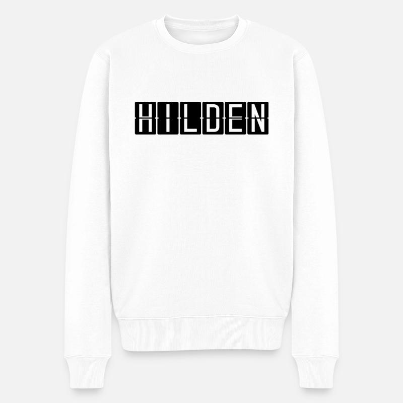 Hilden Flughafentafel - Männer Premium Bio Pullover - Weiß