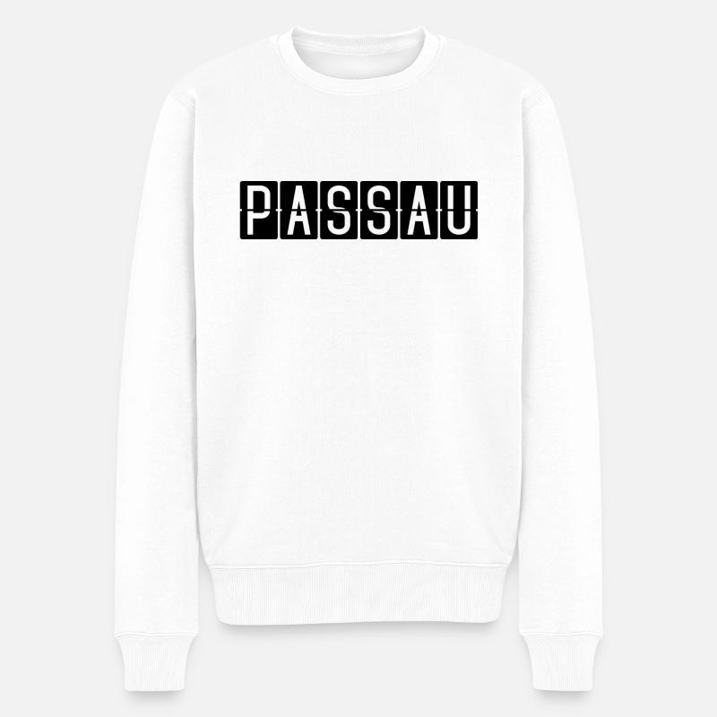 Passau Flughafentafel - Männer Premium Bio Pullover - Weiß