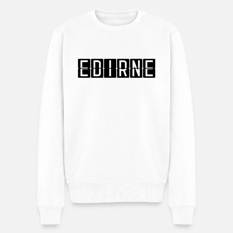 Edirne Flughafentafel - Männer Premium Bio Pullover - Weiß