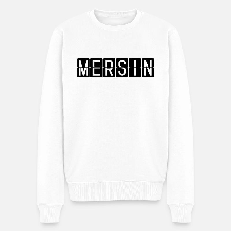 Mersin Flughafentafel - Männer Premium Bio Pullover - Weiß