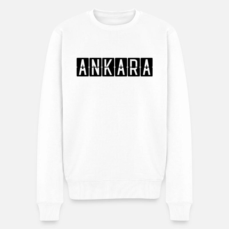 Ankara Flughafentafel - Männer Premium Bio Pullover - Weiß