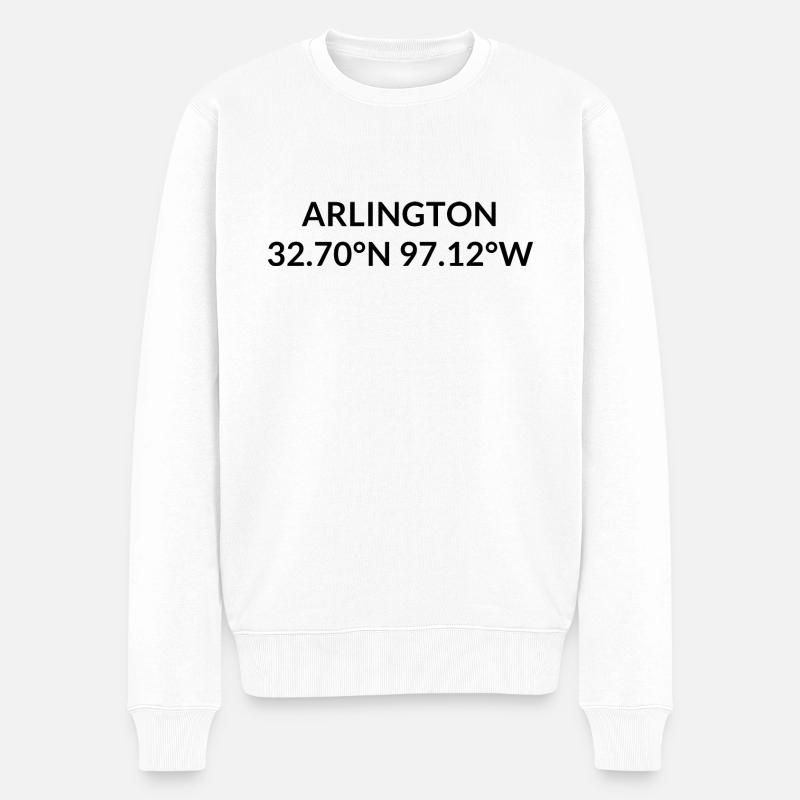 Coordonnées d’Arlington, Texas, États-Unis - Pull Premium bio Homme - blanc