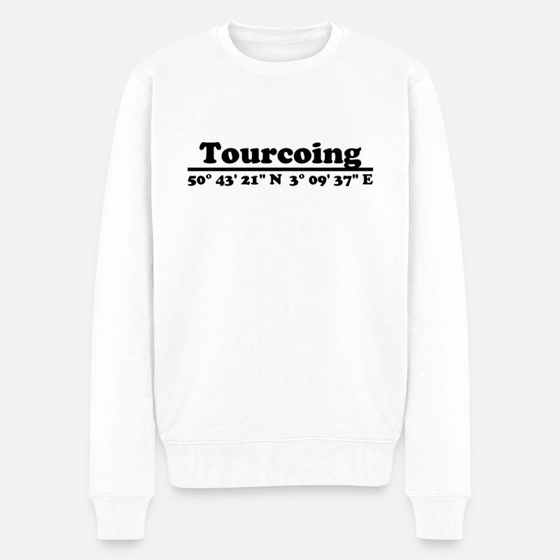 Coordonnées de Tourcoing - Pull Premium bio Homme - blanc