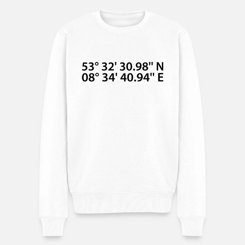 Coordonnées de Bremerhaven - Pull Premium bio Homme - blanc