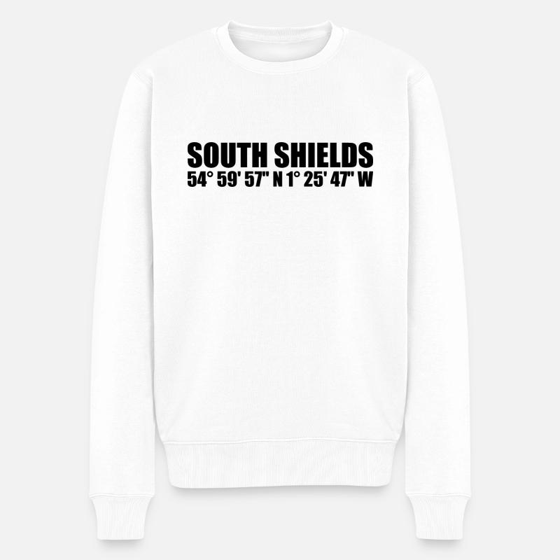 Coordonnées de South Shields - Pull Premium bio Homme - blanc