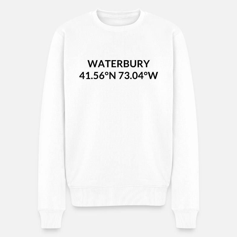 Waterbury, Connecticut, États-Unis Coordonnées - Pull Premium bio Homme - blanc