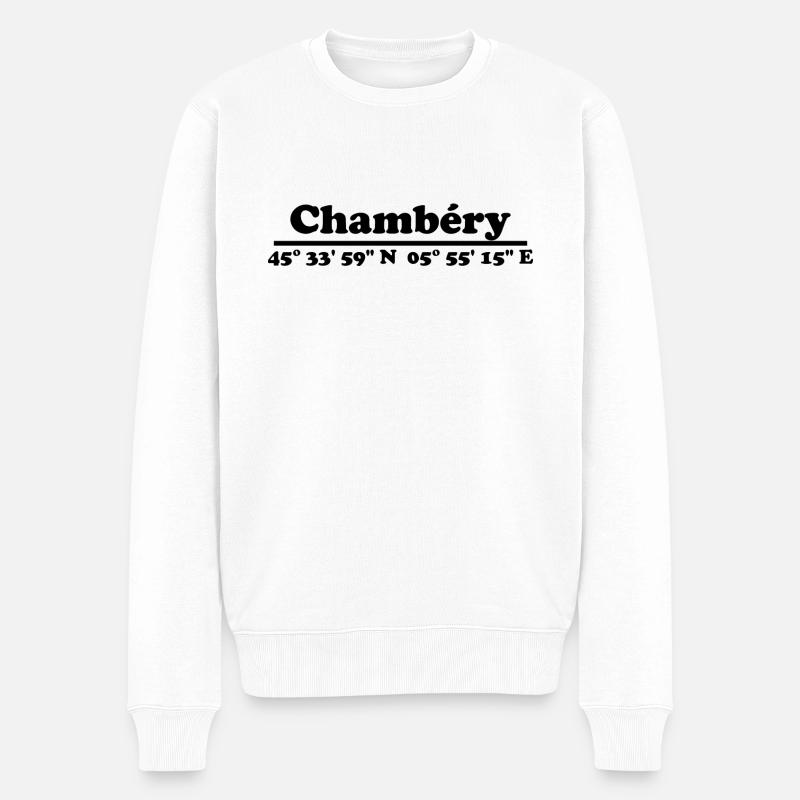Coordonnées de Chambéry - Pull Premium bio Homme - blanc