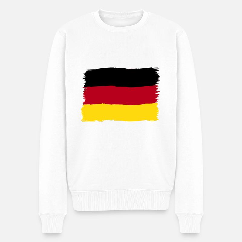 Deutschland Farben schwarz rot gold - Männer Premium Bio Pullover - Weiß
