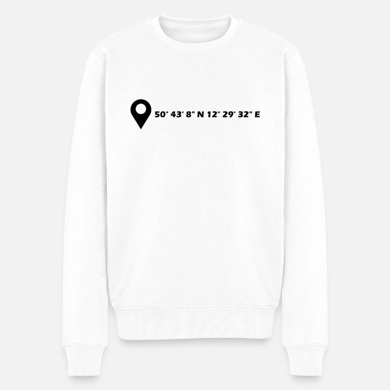 Coordonnées de Zwickau - Pull Premium bio Homme - blanc