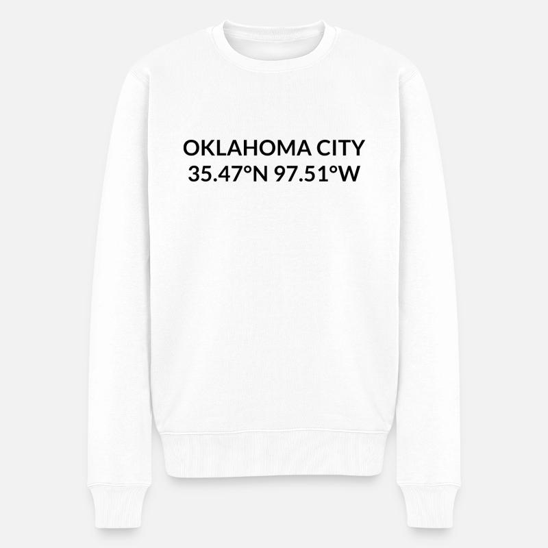 Coordonnées Oklahoma City, Oklahoma, États-Unis - Pull Premium bio Homme - blanc
