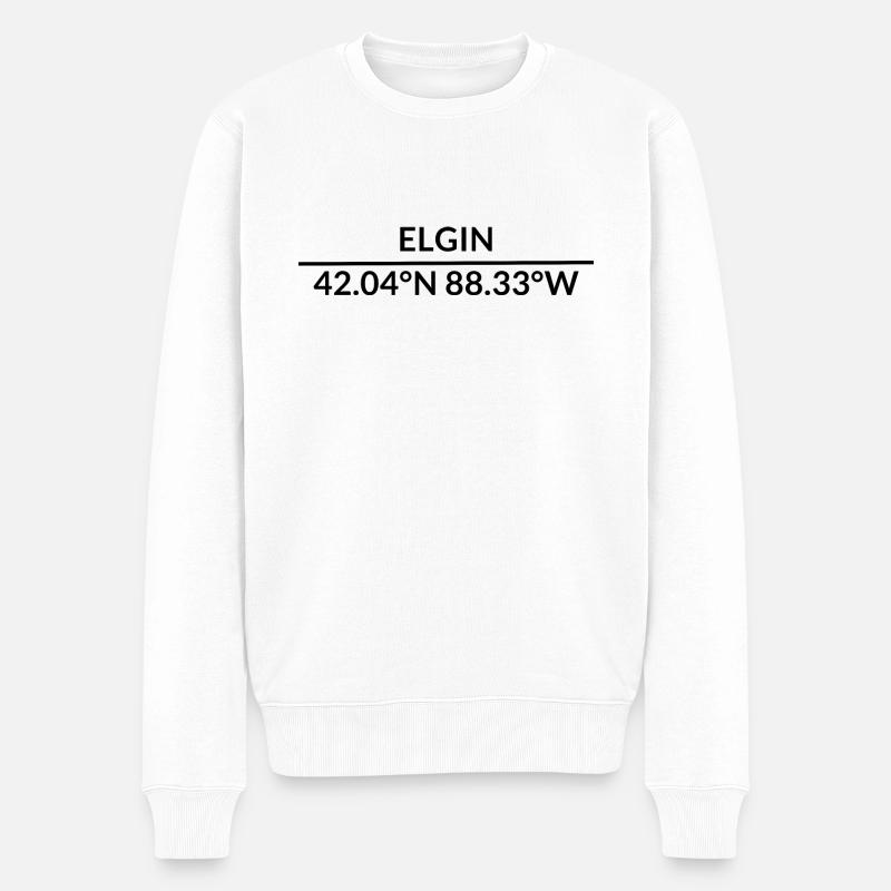 Coordonnées Elgin, Illinois, États-Unis - Pull Premium bio Homme - blanc