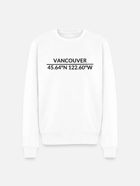 Vancouver, Washington, USA Coordinates - Men's Premium Organic Jumper - white