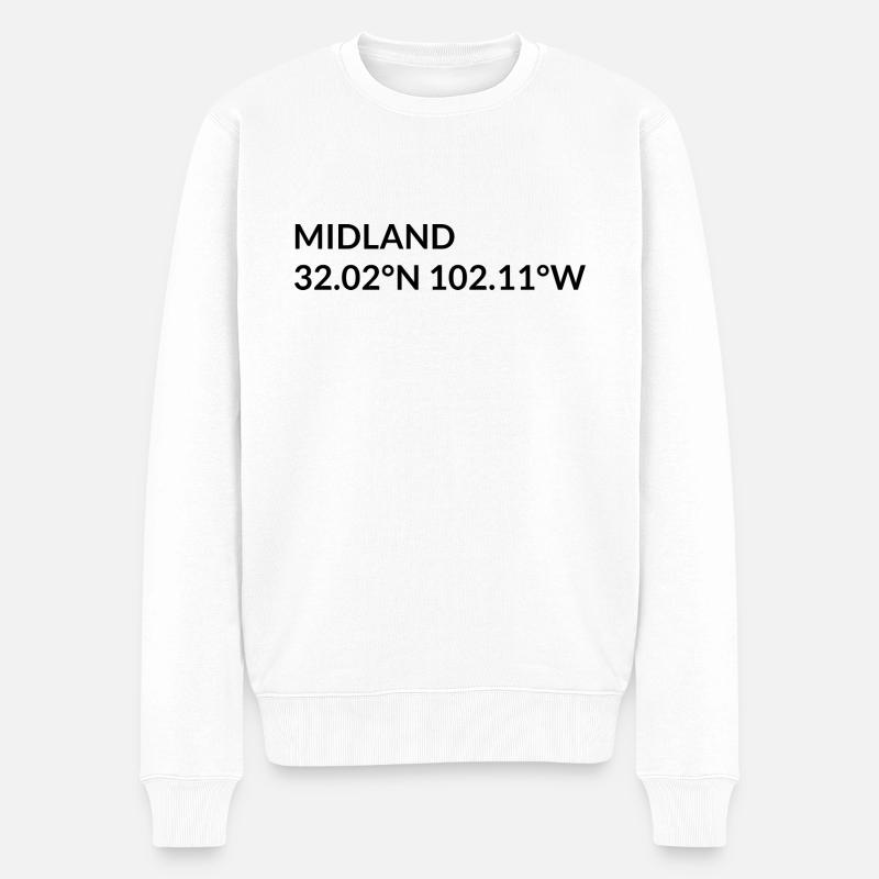 Coordonnées Midland, Texas, États-Unis - Pull Premium bio Homme - blanc