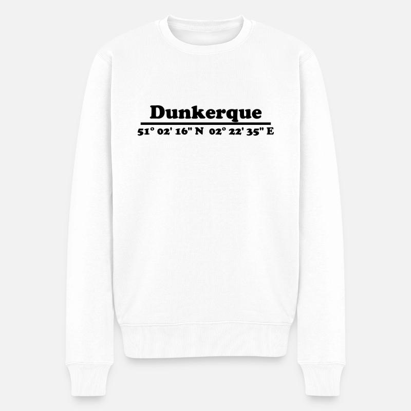 Coordonnées de Dunkerque - Pull Premium bio Homme - blanc