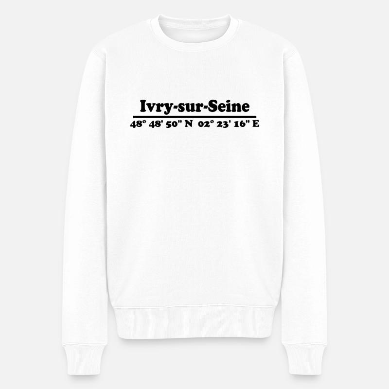 Coordonnées d’Ivry-sur-Seine - Pull Premium bio Homme - blanc