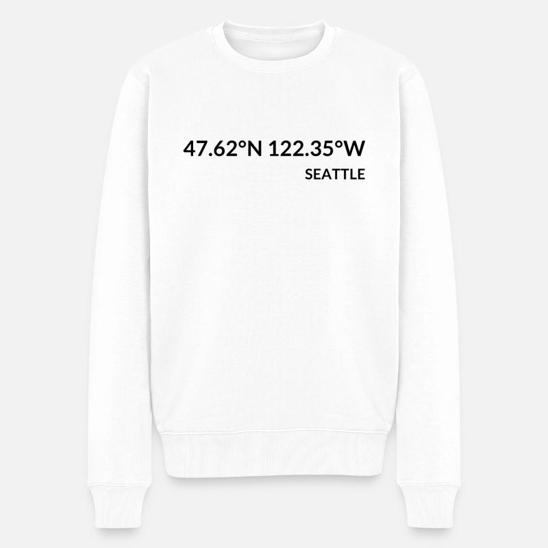 Seattle, Washington, États-Unis - Pull Premium bio Homme - blanc