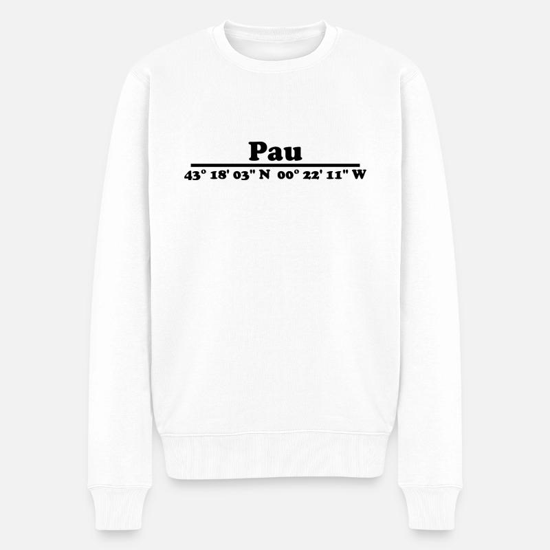 Coordonnées Pau - Pull Premium bio Homme - blanc