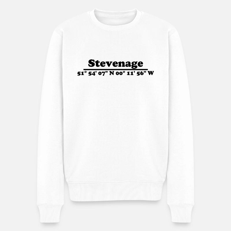 Stevenage Koordinaten - Männer Premium Bio Pullover - Weiß