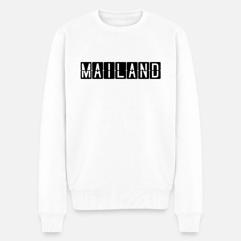 Mailand Flughafentafel - Männer Premium Bio Pullover - Weiß