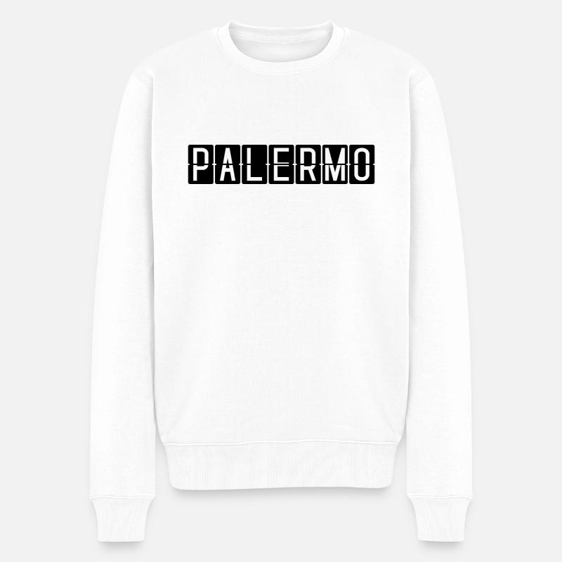 Palermo Flughafentafel - Männer Premium Bio Pullover - Weiß