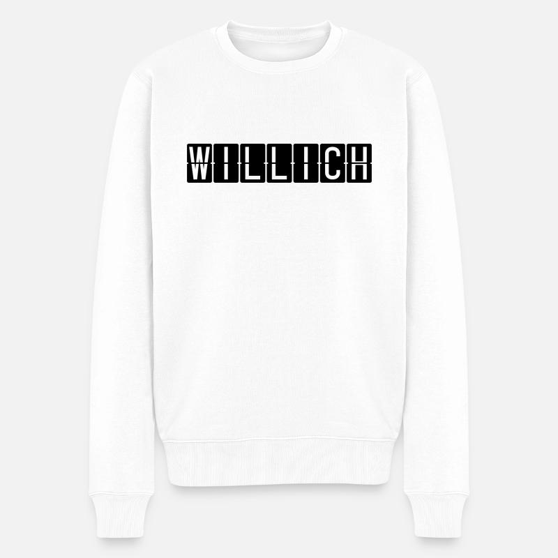Willich Flughafentafel - Männer Premium Bio Pullover - Weiß