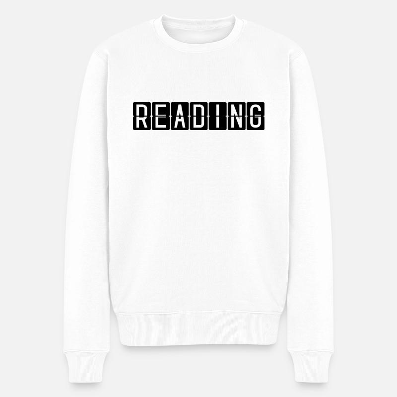 Reading Flughafentafel - Männer Premium Bio Pullover - Weiß