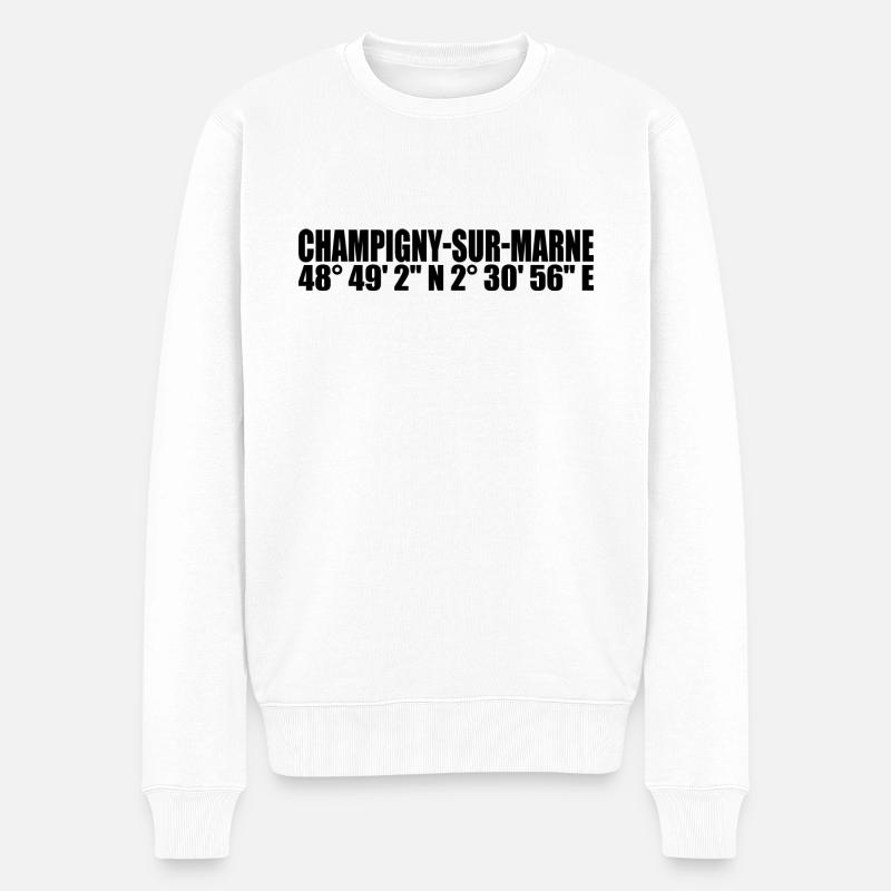 Coordonnées de Champigny-sur-Marne - Pull Premium bio Homme - blanc