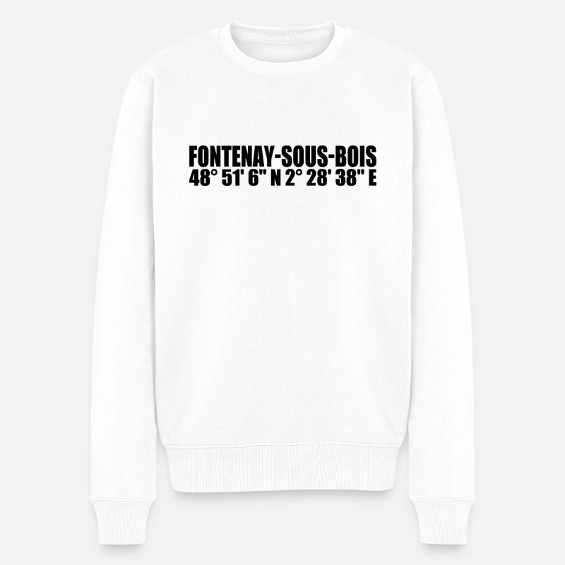 Coordonnées de Fontenay-sous-Bois - Pull Premium bio Homme - blanc