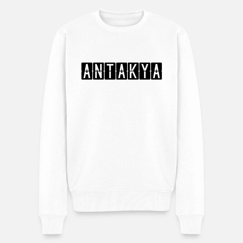 Antakya Flughafentafel - Männer Premium Bio Pullover - Weiß