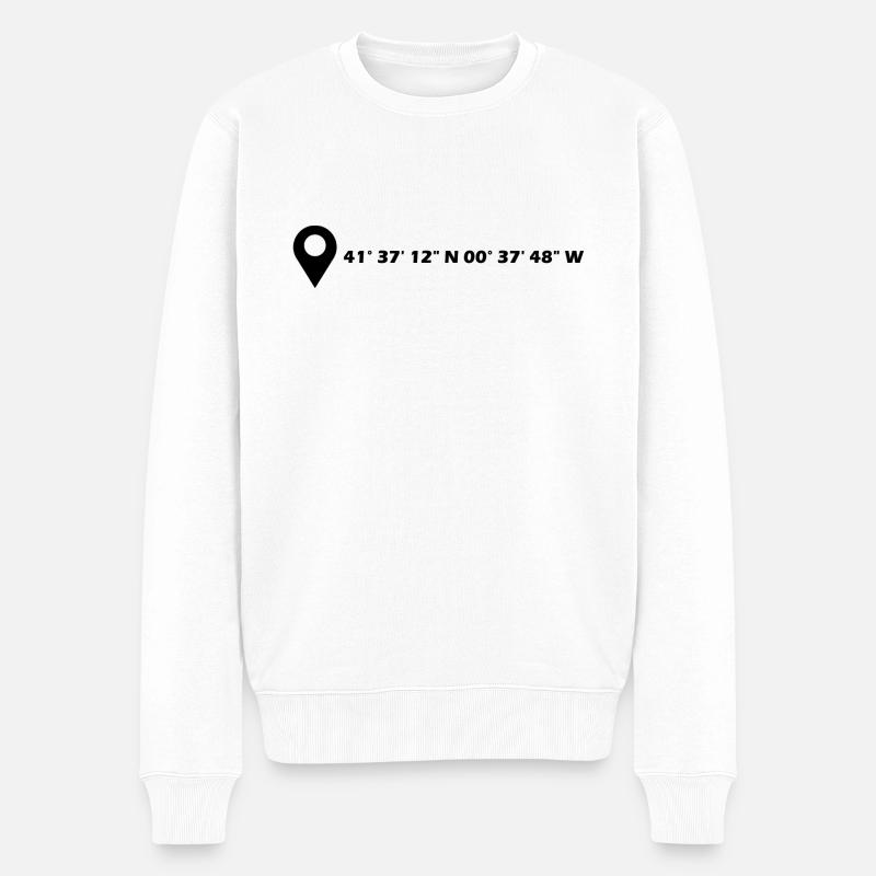 Coordonnées de Lleida - Pull Premium bio Homme - blanc