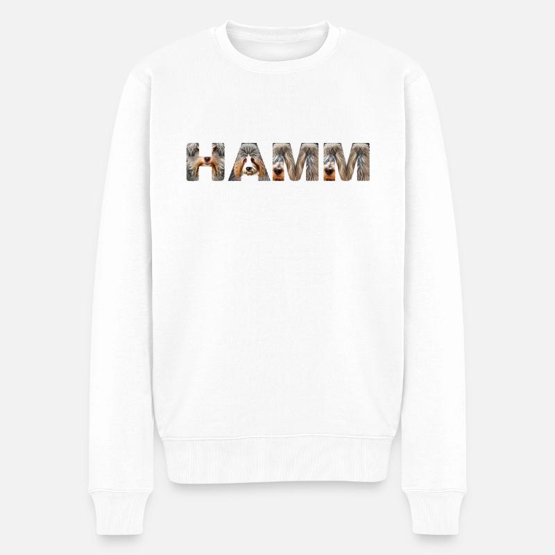 Hamm Hund - Männer Premium Bio Pullover - Weiß