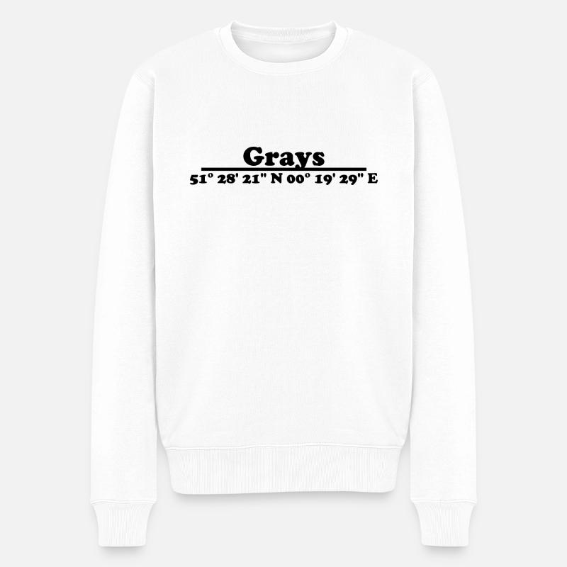 Coordonnées de Gray - Pull Premium bio Homme - blanc