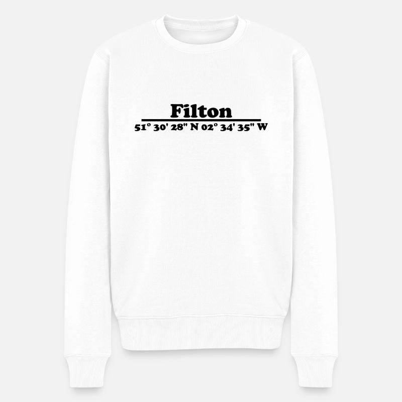 Filton Koordinaten - Männer Premium Bio Pullover - Weiß