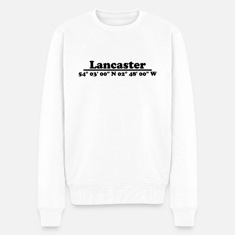 Lancaster Koordinaten - Männer Premium Bio Pullover - Weiß