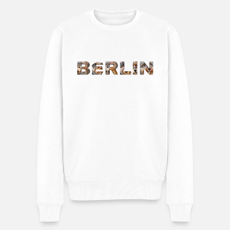 Berlin Hund - Männer Premium Bio Pullover - Weiß